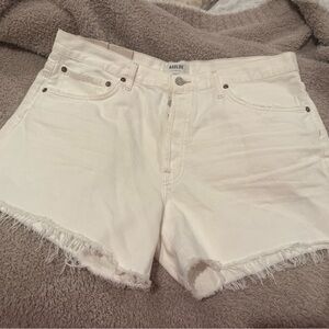 AGOLDE Women's White Denim Shorts
